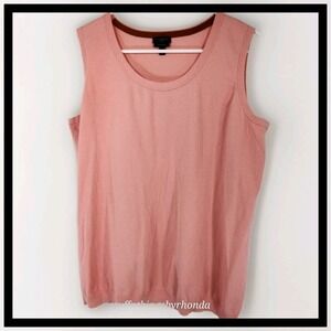 Talbots‎ Women's Pima Cotton Sweater Tank Top Salmon Pink Size 1X